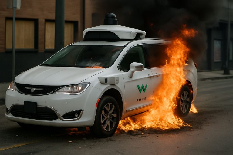 Waymo stiahla autonómne autá z centra Los Angeles po protestoch proti ICE, ktoré zapálili vozidlá
